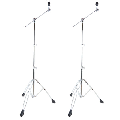 Cymbal Boom Stands 2 Pack | 2-in-1 Convertible With Hideaway Boom Arm | Heavy Duty